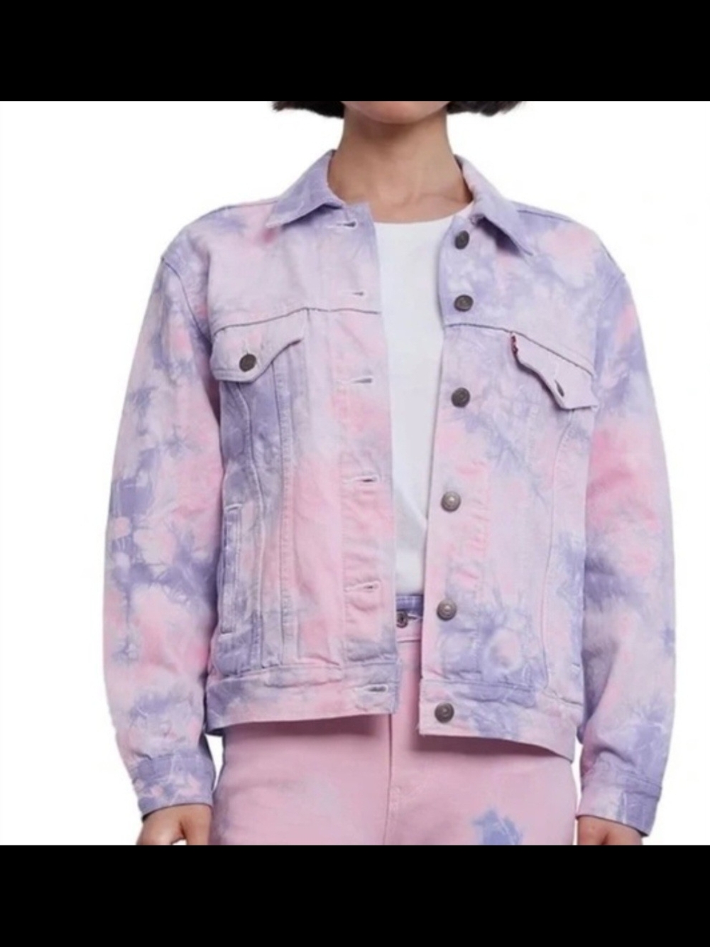 Levi's Pastel Pink & Lavender Tie-Dye Denim Jacket